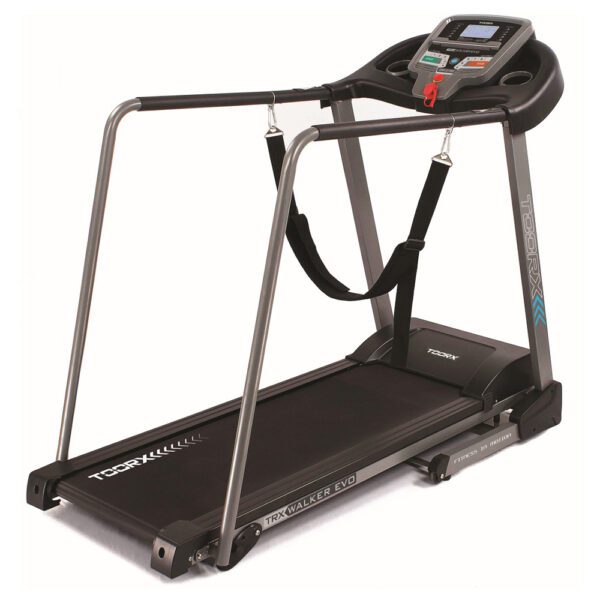 TOORX TRX-WALKER EVO bėgimo takelis namų treniruotėms su kompaktišku dizainu ir skirtingais pasipriešinimo lygiais